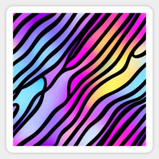 Wavy lines on a Bright Liquid Multicolor gradient - Abstract Geometric Pattern Sticker